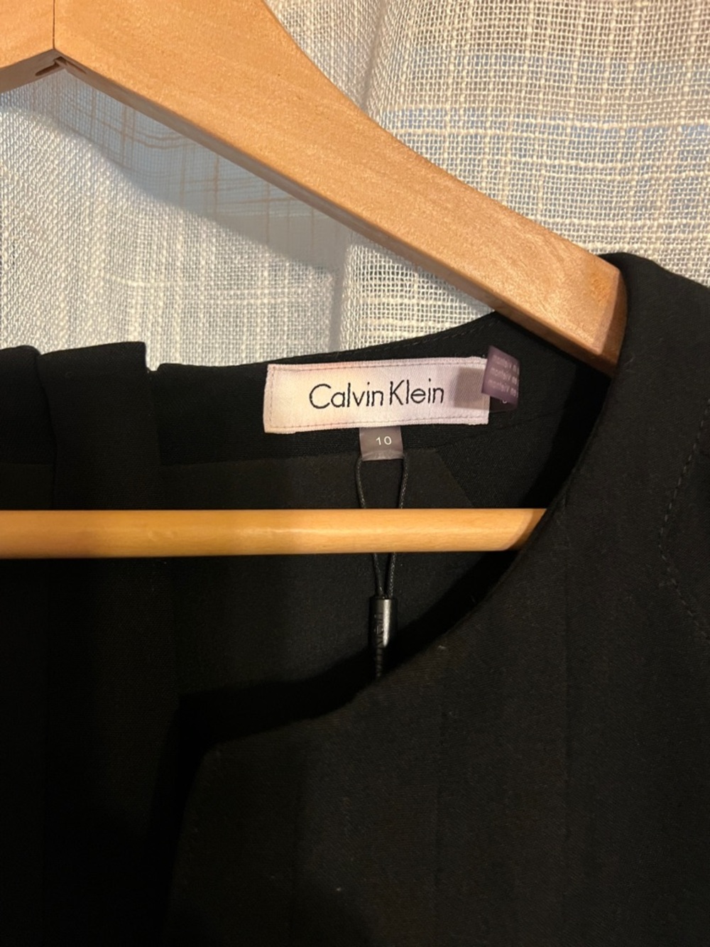 Calvin Klein Black Cap-Sleeve Sheath with Waist Buckle - Picture 3 of 6